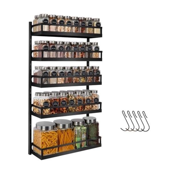 Kitchen Solid Iron Wall Mount Spice Rack Organizer 5 Tier Poshmark